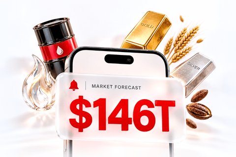 A visual breakdown of the 2026 commodity market outlook and the $146T commodity forecast.